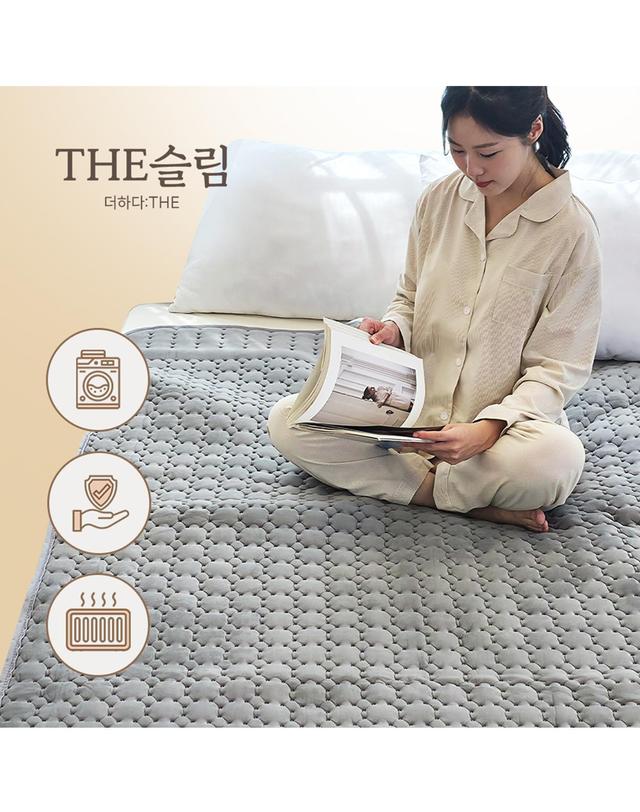 꾸민가 꾸민가 THE슬림 탄소매트 부드러운 극세사 카본매트 겨울 온열 전기매트 빨아쓰는 전기요 (4 Size) 착용컷