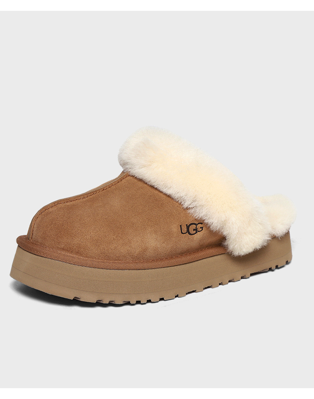 어그 [어그] 미국 UGG 디스케트 Disquette 플랫폼 털 슬리퍼 체스트넛 1122550-CHE 착용컷