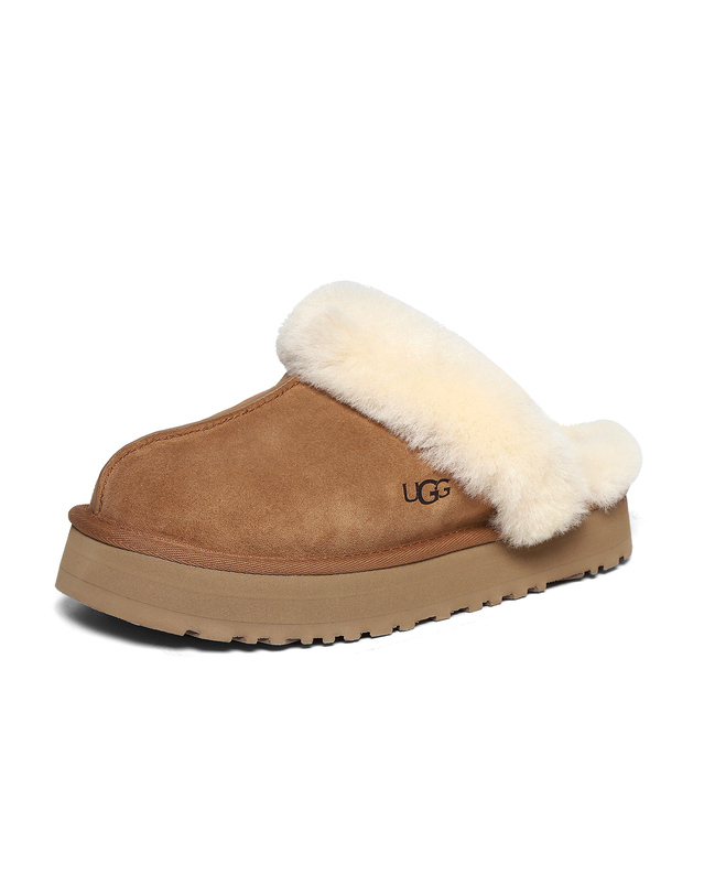 어그 [어그] 미국 UGG 디스케트 Disquette 플랫폼 털 슬리퍼 체스트넛 1122550-CHE 착용컷