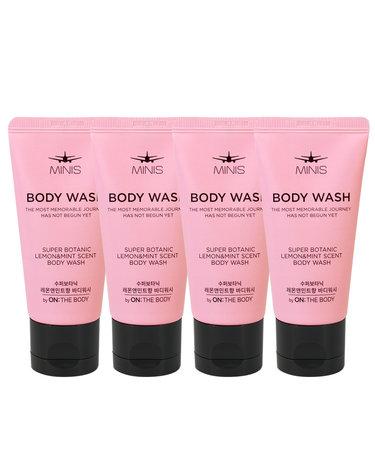 (4개)엘지 미니스 수퍼보타닉 레몬앤민트향 바디워시 50ml /미니 여행용