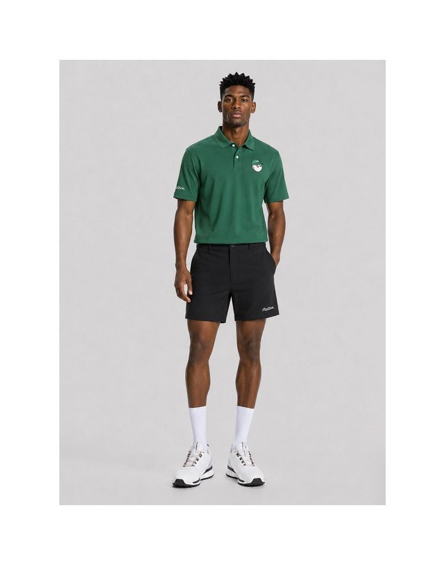 말본골프 MALBON GOLF [갤러리아] 말본 SS26 남성 골프 리플리 쿨코어 쇼츠 블랙 M-9413 착용컷