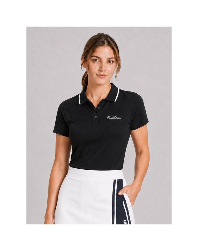 말본골프 MALBON GOLF [갤러리아] 말본 여성 골프웨어 팔로마 폴로 블랙 MW-0014 착용컷