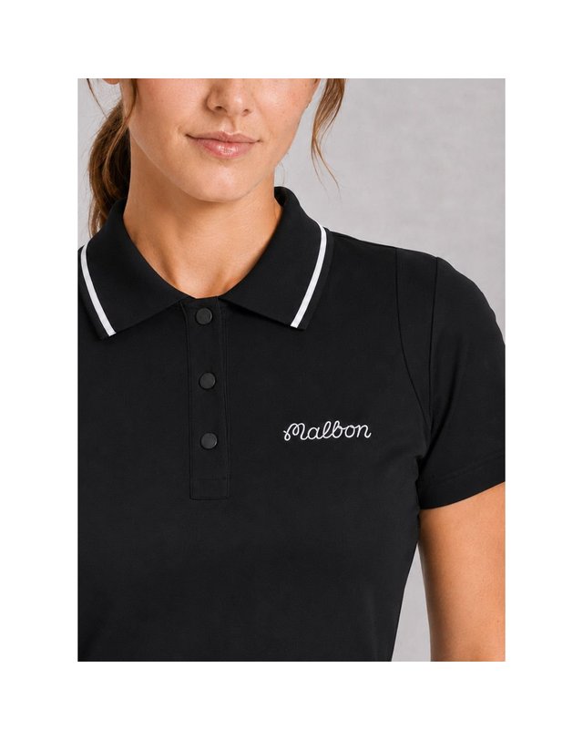 말본골프 MALBON GOLF [갤러리아] 말본 여성 골프웨어 팔로마 폴로 블랙 MW-0014 착용컷