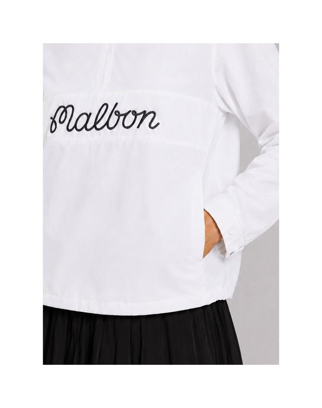 말본골프 MALBON GOLF [갤러리아] 말본 SS26 여성 골프 크로스코트 윈드브레이커 화이트 MW-0268 착용컷