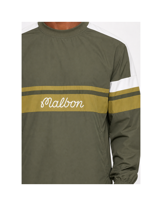 말본골프 MALBON GOLF [갤러리아] 말본 남성 스포티바 나일론 골프 아노락 그린 M-9263 착용컷
