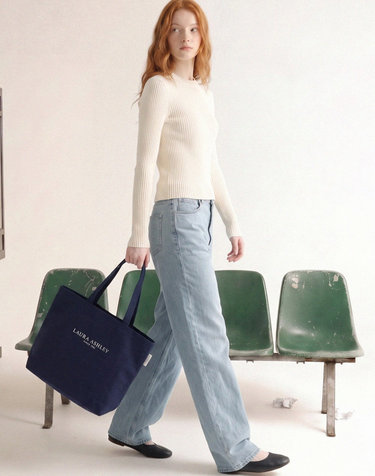 [26년 신상][70년전통 영국 대표브랜드]네이비 데일리 캔버스 에코백_LG3AF50779