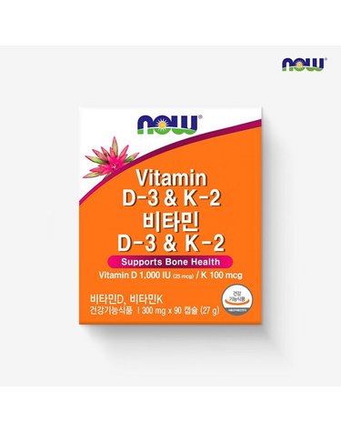 [갤러리아] [나우푸드] 비타민 D-3 & K-2 (300mg x 90캡슐)