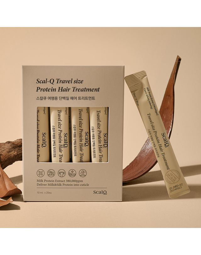 스칼큐 [2pack]스칼큐 친환경 일회용 여행용 단백질 트리트먼트 10ml 20개입 2개 착용컷