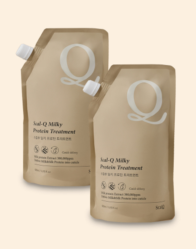 스칼큐 [2pack]스칼큐 단백질 극손상 미용실 고급 트리트먼트 500ml 리필 2개 착용컷