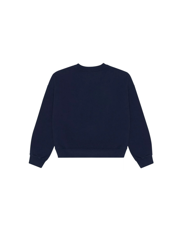 더뉴소사이어티 키즈 로고 맨투맨 SPACE SWEATER MIDNIGHT NAVY 착용컷