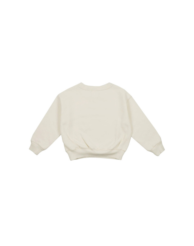더뉴소사이어티 키즈 로고 맨투맨 ARTIC SWEATER VANILLA CREAM 착용컷