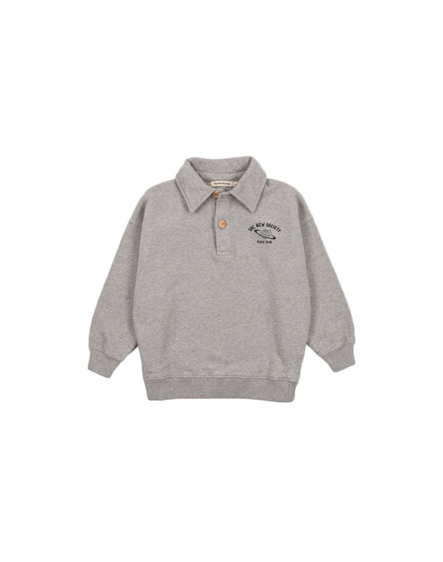 더뉴소사이어티 키즈 폴로 맨투맨 SATURNO POLO MIST MELANGE 착용컷