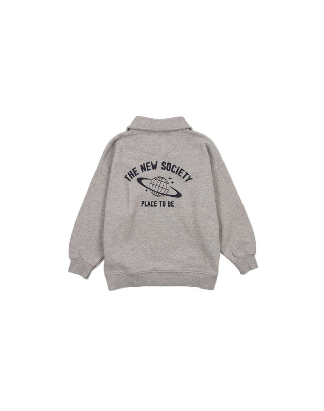 더뉴소사이어티 키즈 폴로 맨투맨 SATURNO POLO MIST MELANGE 착용컷