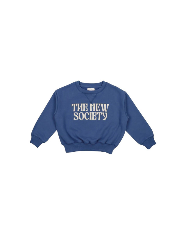 더뉴소사이어티 키즈 로고 맨투맨 ARTIC SWEATER BLUE STEEL 착용컷