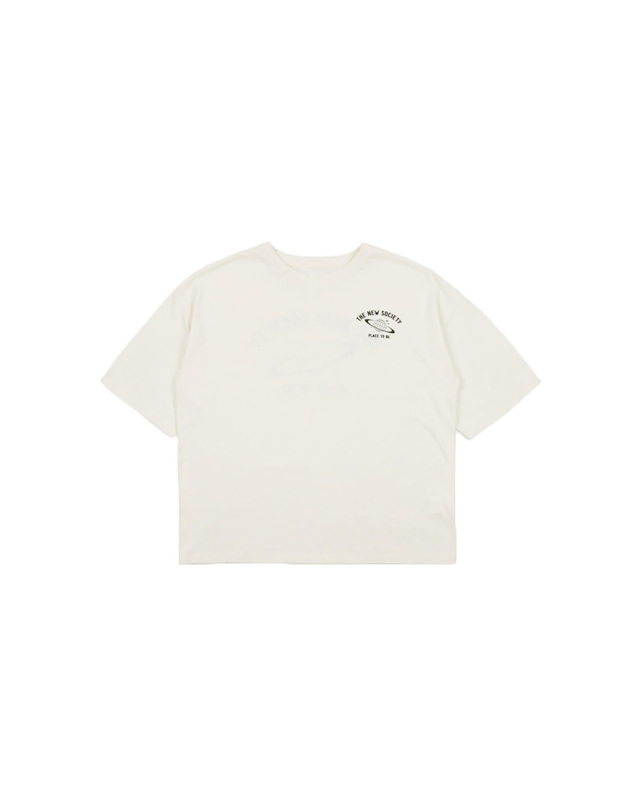 더뉴소사이어티 키즈 티셔츠 SATURNO T-SHIRT VANILLA CREAM 착용컷