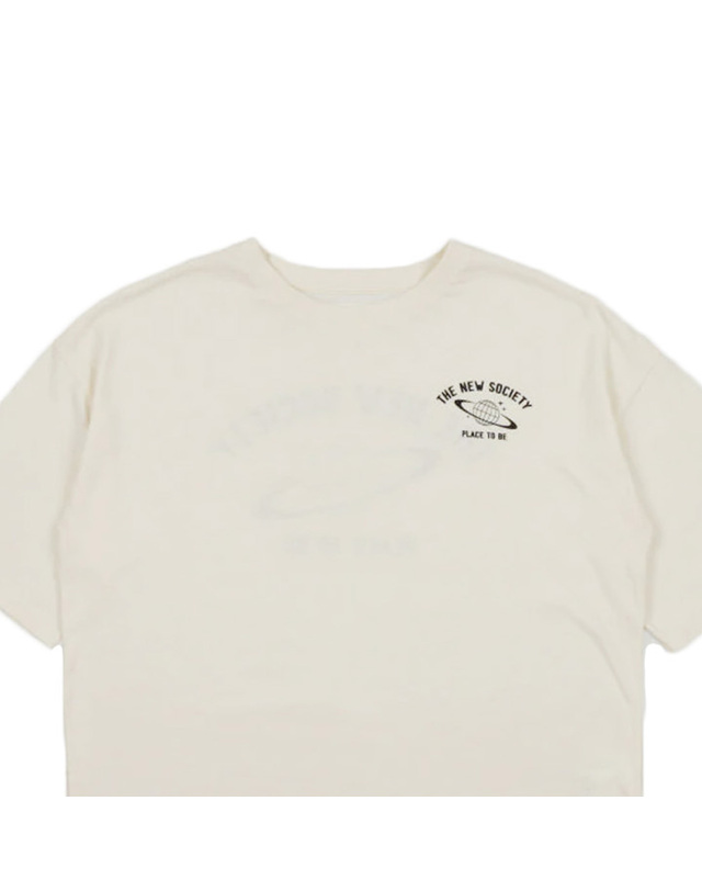 더뉴소사이어티 키즈 티셔츠 SATURNO T-SHIRT VANILLA CREAM 착용컷