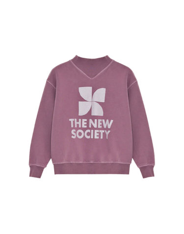 키즈 글리터 로고 하프넥 맨투맨 그레이프 TNS RIB COLLAR S GRAPE.BL