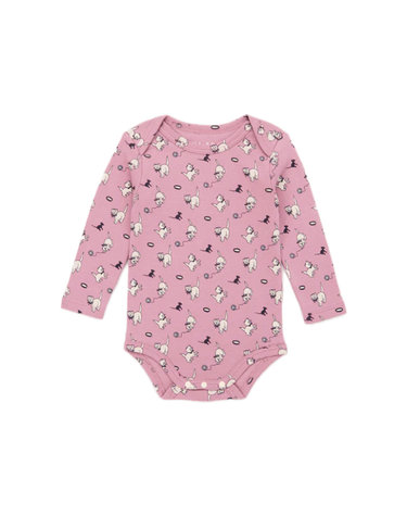 키즈 캣마우스 패턴 롱슬리브 랩 온지 바디슈트 앤틱로즈 B3132W25 0A1