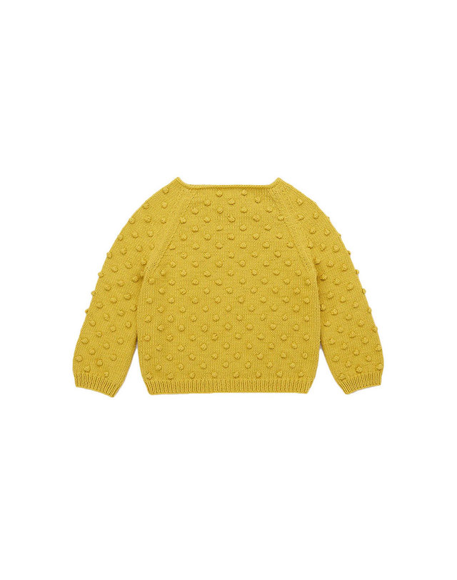 미샤앤퍼프 25SS 키즈 팝콘 니트 옐로우 K1035S25 703 (4A 5A 6A) 착용컷