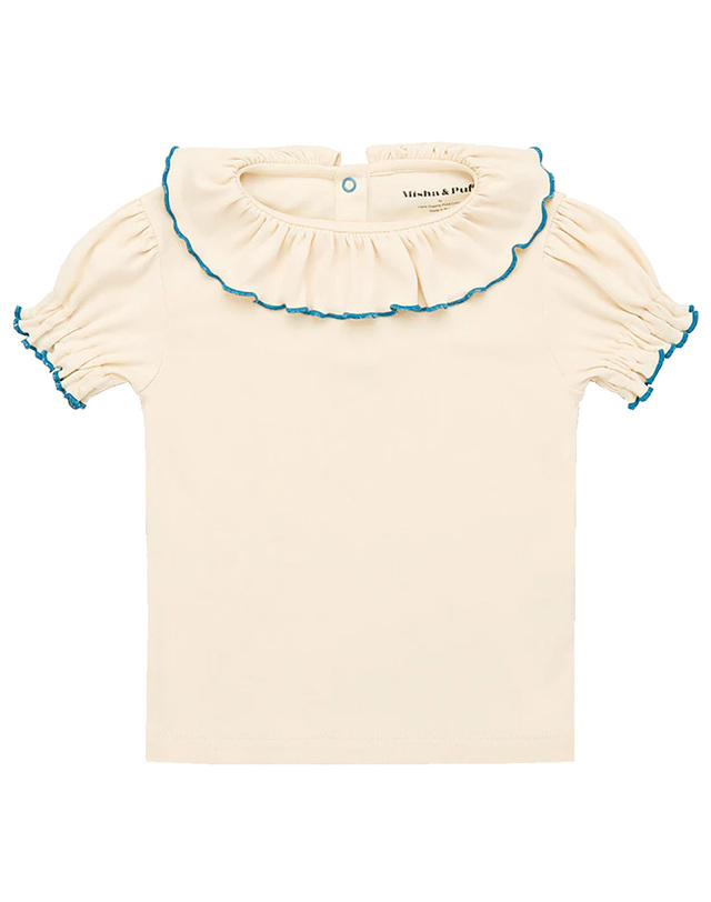 미샤앤퍼프 25SS 키즈 벌룬핏 슬리브 팔로마 티셔츠 아이보리 K3003S25 298 착용컷