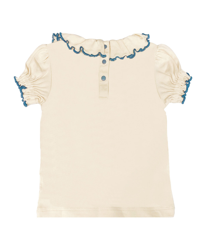 미샤앤퍼프 25SS 키즈 벌룬핏 슬리브 팔로마 티셔츠 아이보리 K3003S25 298 착용컷