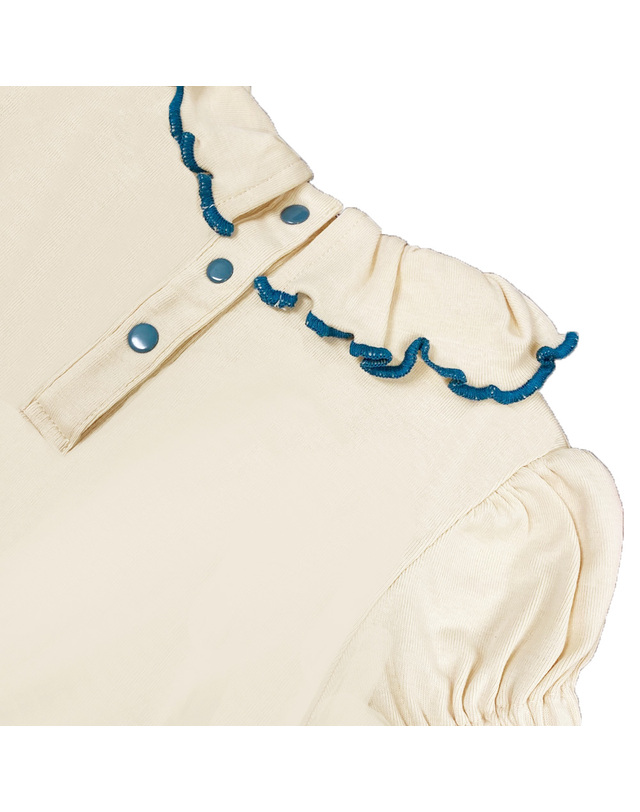 미샤앤퍼프 25SS 키즈 벌룬핏 슬리브 팔로마 티셔츠 아이보리 K3003S25 298 착용컷