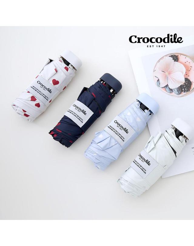크로커다일 크로커다일 5단 UV 자외선 99.9% 차단 하트도트 포켓스트랩 암막 양우산 우양산 착용컷
