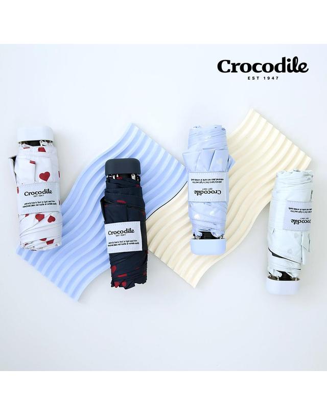 크로커다일 크로커다일 5단 UV 자외선 99.9% 차단 하트도트 포켓스트랩 암막 양우산 우양산 착용컷