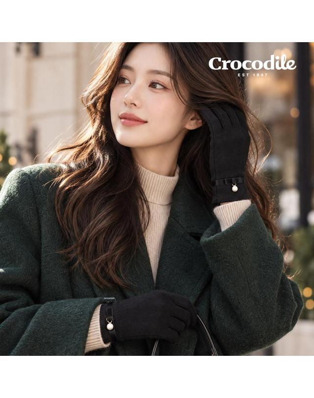 크로커다일 크로커다일 펄 스마트터치 여성 모장갑 착용컷