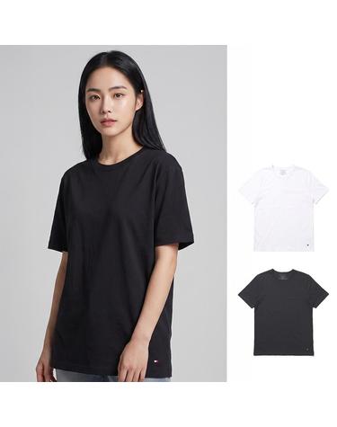 타미힐피거 루즈핏 남자 여자 기본 반팔 티셔츠