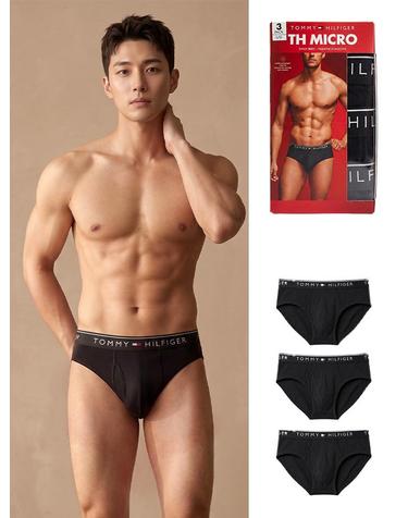 타미힐피거 남성용 마이크로 브리프 삼각팬티 3팩 블랙 3장세트 09T4410-001