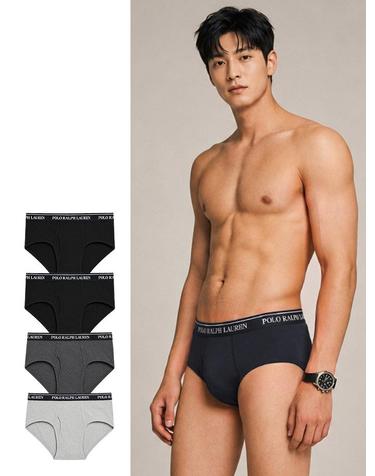 폴로랄프로렌 코튼 남성 삼각 팬티 세트 4장  NCF3P4-9OD