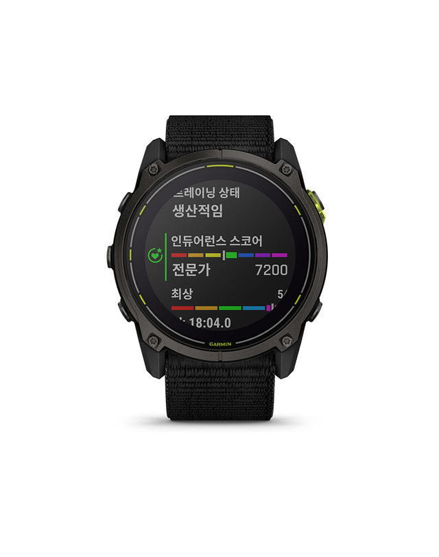 가민 가민 엔듀로3 카본그레이 티타늄 나일론 밴드 GPS 스마트워치 착용컷
