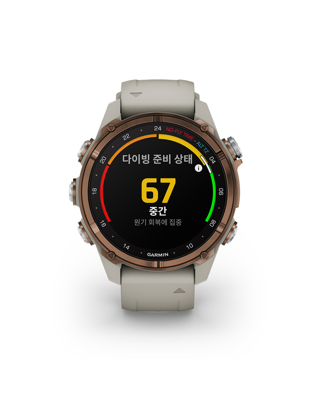 가민 가민 디센트 MK3i 43mm 브론즈 PVD 티타늄/프렌치그레이 다이빙컴퓨터 착용컷