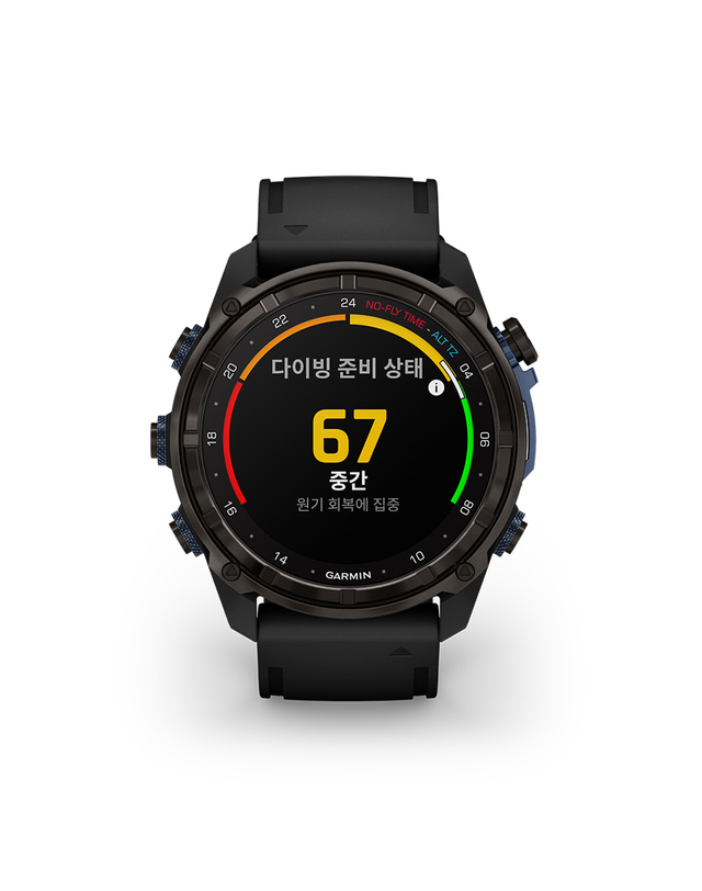 가민 가민 디센트 MK3i 51mm 카본그레이DLC 티타늄/블랙 다이빙컴퓨터 착용컷