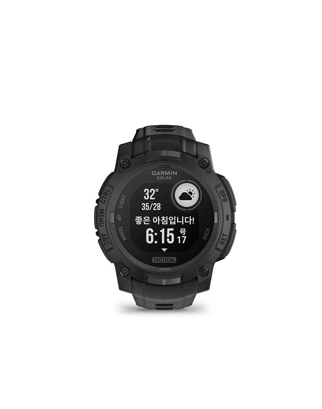 가민 가민 인스팅트 3 택틱컬 솔라 45mm 블랙 멀티스포츠 GPS 스마트워치 착용컷