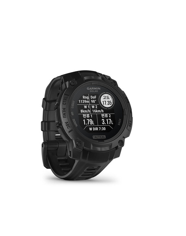 가민 가민 인스팅트 3 택틱컬 솔라 45mm 블랙 멀티스포츠 GPS 스마트워치 착용컷