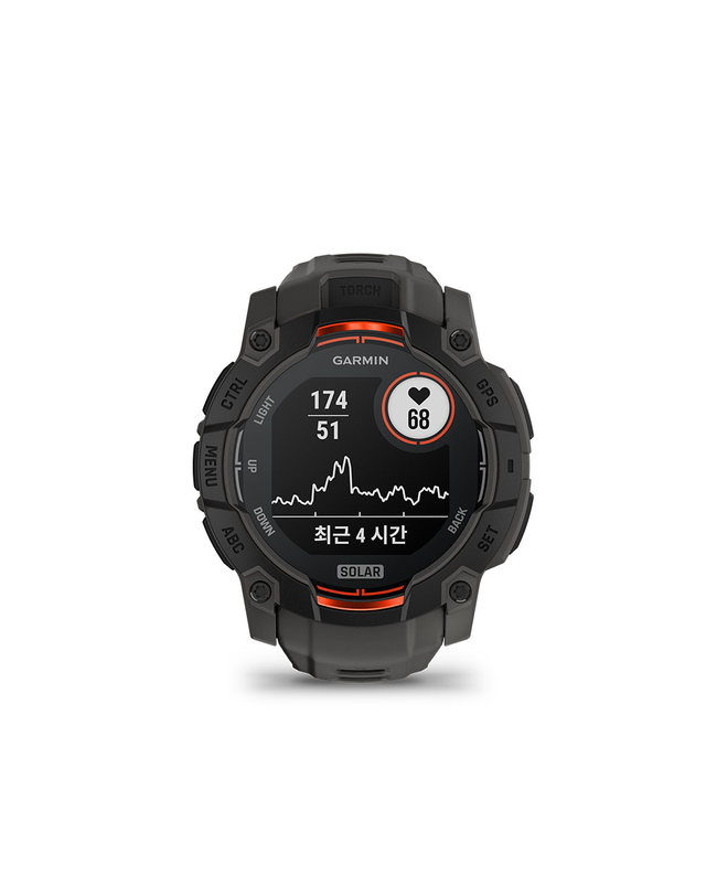 가민 가민 인스팅트 3 솔라 50mm 블랙 차콜 밴드 멀티스포츠 GPS 스마트워치 착용컷