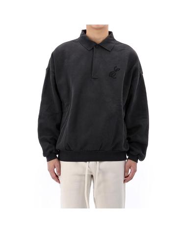피어오브갓 에센셜 자수 폴로 스웨트셔츠 192HO252042F VINTAGEBLACK
