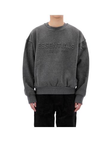 피어오브갓 에센셜 로고 엠보스드 스웨트셔츠 192HO256551F CHARCOALHEATHER
