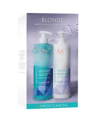 모로칸오일 (모로칸오일) 블론드 퍼펙팅 퍼플 샴푸 & 컨디셔너 500ml 세트