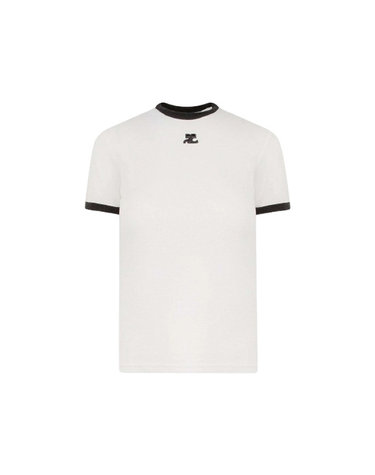 꾸레쥬 헤리티지 리에 반팔 티셔츠 화이트 여성 PERJTS017JS0070 0098 WHITE