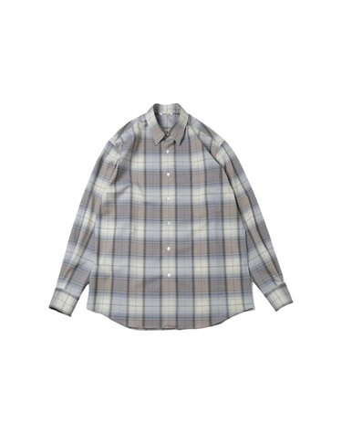 오라리 슈퍼 라이트 울 체크 셔츠 블루 그레이 체크 남성 A26SS01LC