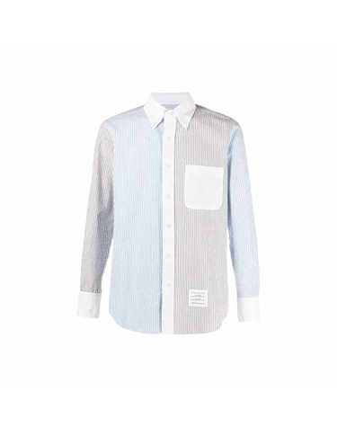 톰브라운 펀믹스 와이셔츠 블루 그레이 남성 MWL272F 00572 035