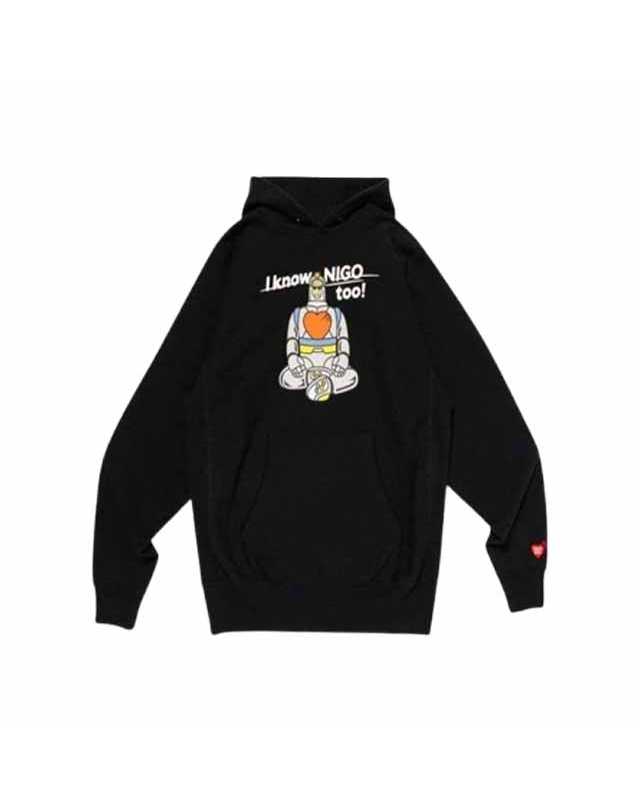 휴먼메이드 휴먼메이드 X 아이 노우 니고 투 헤비웨이트 후드티셔츠 블랙 XX28CS004 착용컷