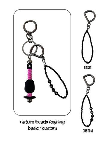nature beads keyring magenta