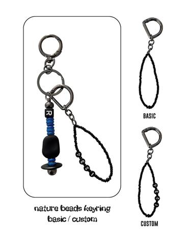 nature beads keyring blue