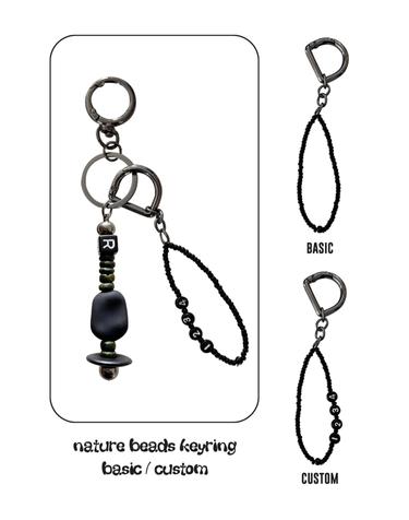 nature beads keyring khaki