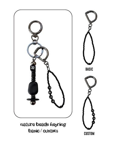 nature beads keyring black