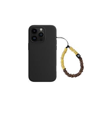 bebe beads phone strap yellow+c.brown